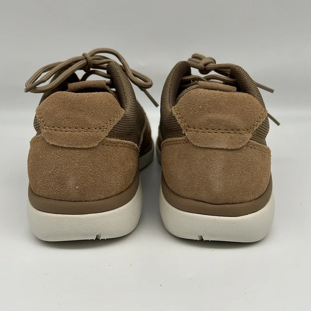 Propet Sarah Oxford Sneaker Flax Tan Knit Orthotic Comfort Walking 7AA NARROW